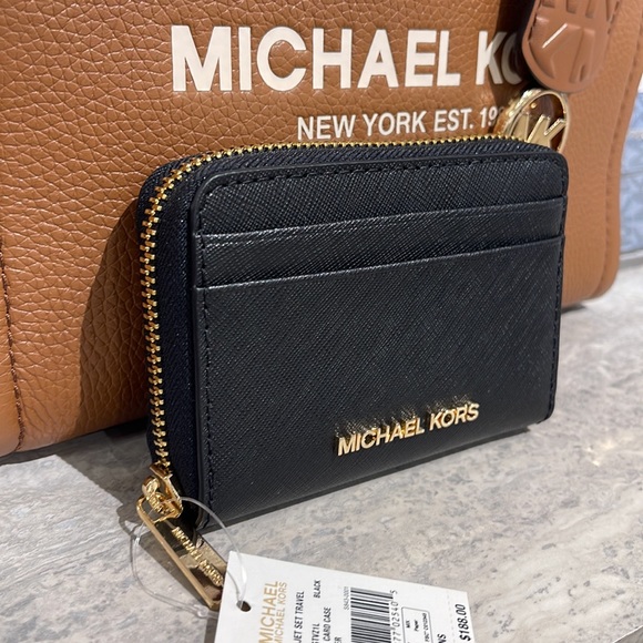 Michael Kors Jet Set Travel Medium Zip Around Card Case 
Color: Black
NWT - Picture 14 of 16
